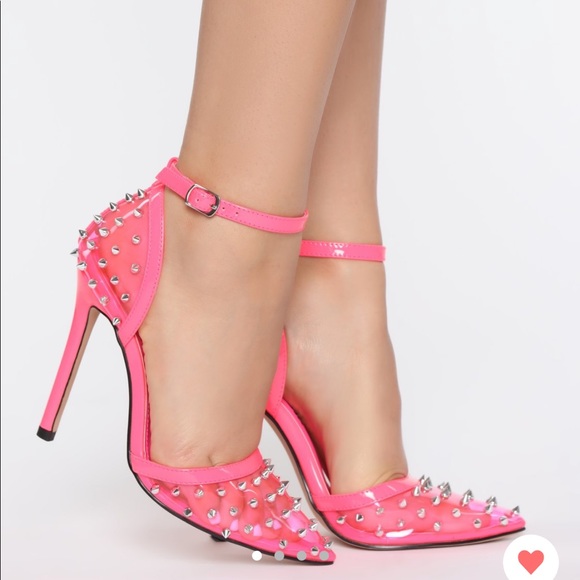 Fashion Nova Shoes - Looking For A Stud Pumps - Neon Pink